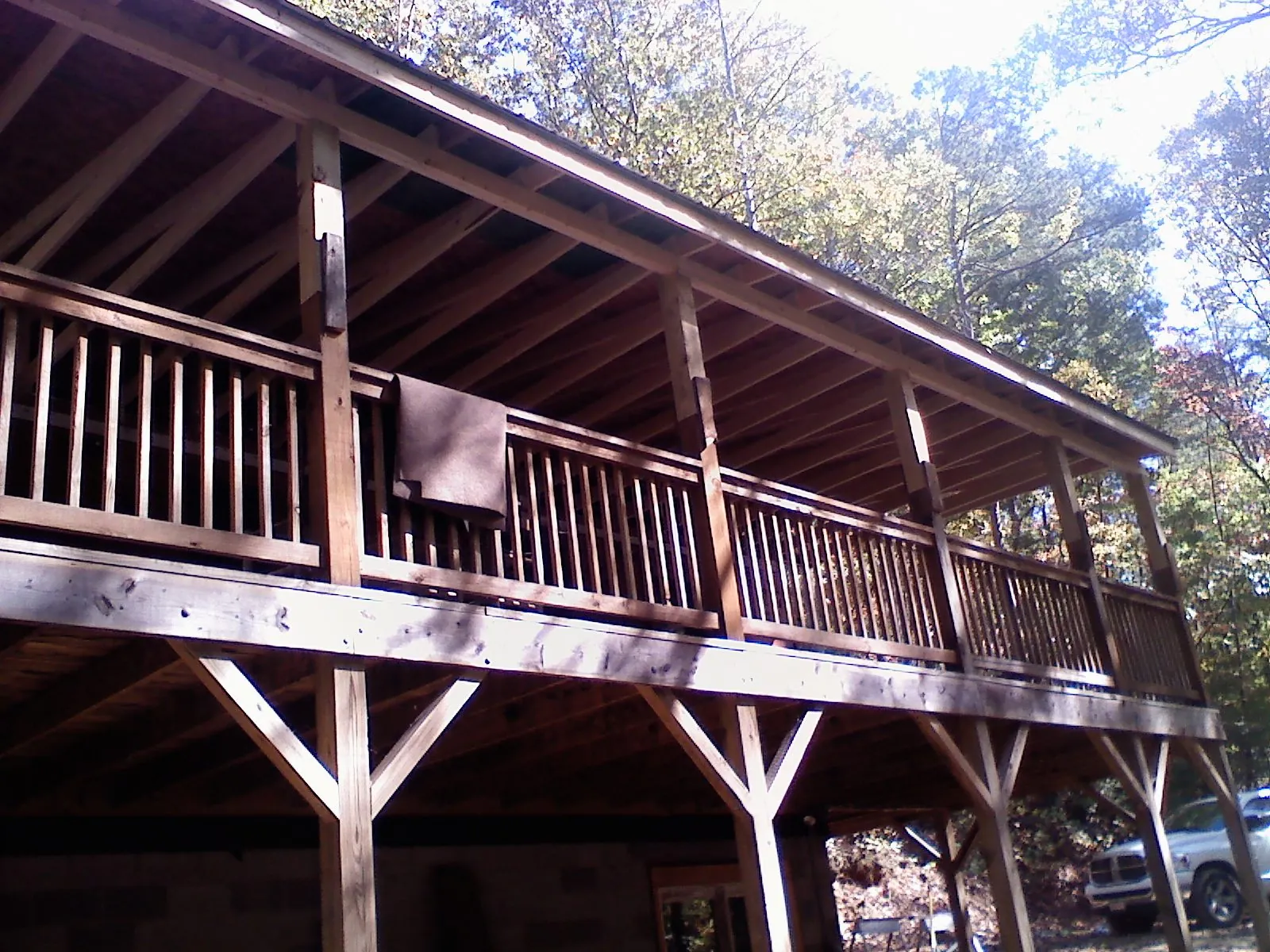 Timber framing under a new elevated porch and deck — Roof Leak Repair in Mohrsville by Roofing Brothers